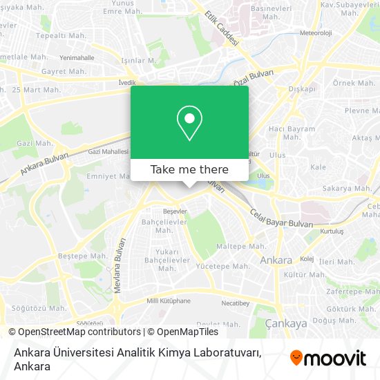 Ankara Üniversitesi Analitik Kimya Laboratuvarı map