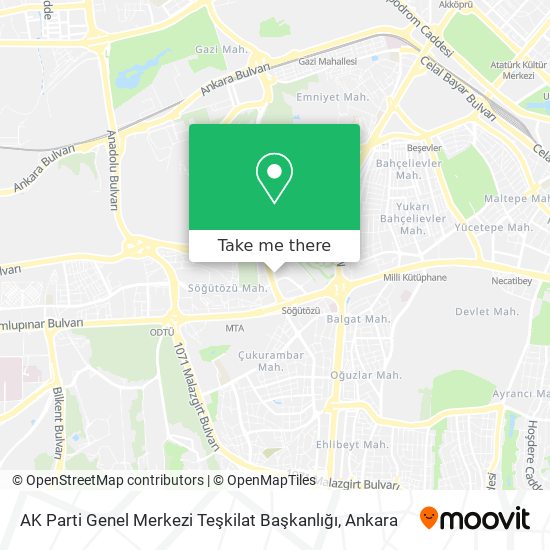 AK Parti Genel Merkezi Teşkilat Başkanlığı map