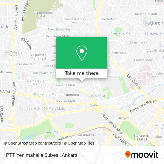 PTT Yenimahalle Şubesi map