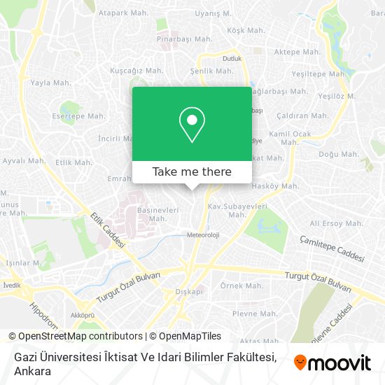 Gazi Üniversitesi Îktisat Ve Idari Bilimler Fakültesi map