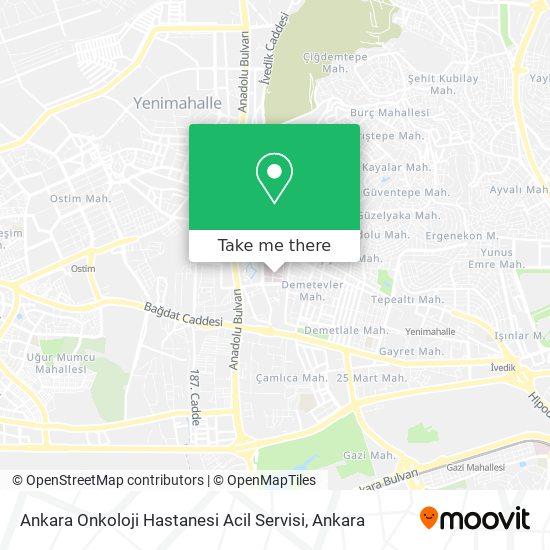 Ankara Onkoloji Hastanesi Acil Servisi map