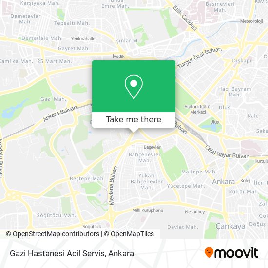 Gazi Hastanesi Acil Servis map