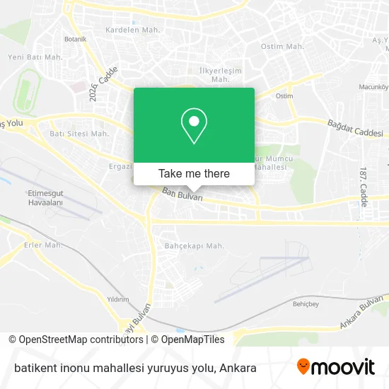batikent inonu mahallesi yuruyus yolu map