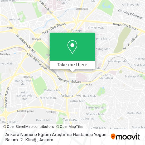 Ankara Numune Eğitim Araştırma Hastanesi Yogun Bakım -2- Kliniği map