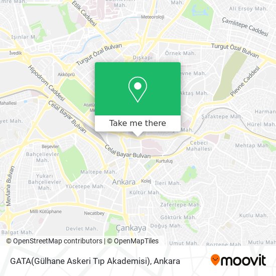 GATA(Gülhane Askeri Tıp Akademisi) map