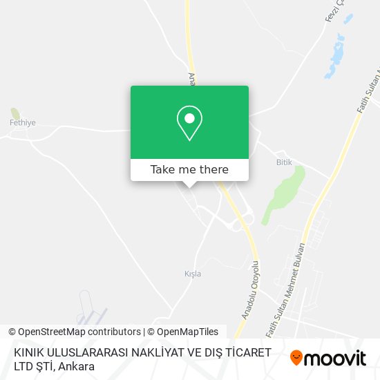 KINIK ULUSLARARASI NAKLİYAT VE DIŞ TİCARET LTD ŞTİ map