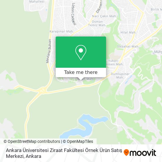 Ankara Üniversitesi Ziraat Fakültesi Örnek Ürün Satış Merkezi map