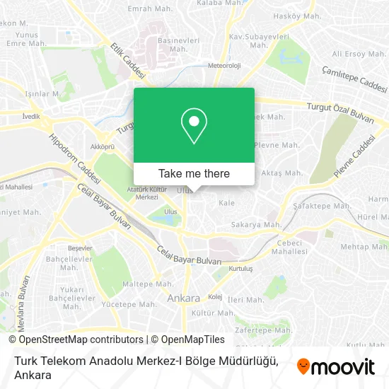 Turk Telekom Anadolu Merkez-I Bölge Müdürlüğü map