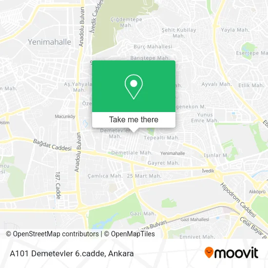 A101 Demetevler 6.cadde map