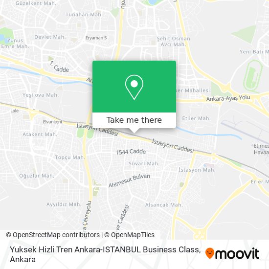 Yuksek Hizli Tren Ankara-ISTANBUL Business Class map