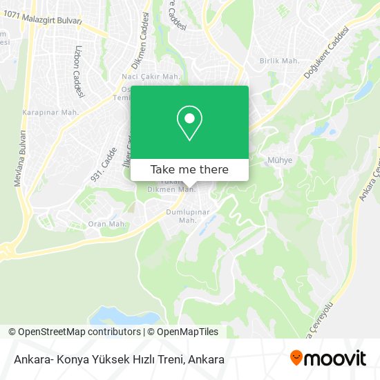 Ankara- Konya Yüksek Hızlı Treni map