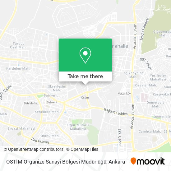 OSTİM Organize Sanayi Bölgesi Müdürlüğü map