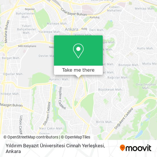 Yıldırım Beyazıt Üniversitesi Cinnah Yerleşkesi map