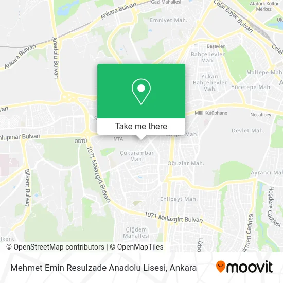 Mehmet Emin Resulzade Anadolu Lisesi map