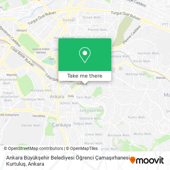 Ankara Büyükşehir Belediyesi Öğrenci Çamaşırhanesi Kurtuluş map