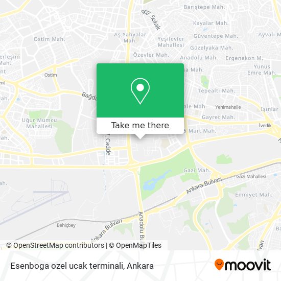 Esenboga ozel ucak terminali map