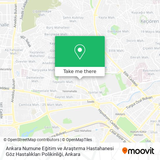 Ankara Numune Eğitim ve Araştırma Hastahanesi Göz Hastalıkları Polikinliği map