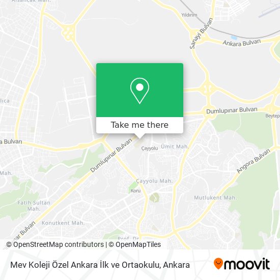 Mev Koleji Özel Ankara İlk ve Ortaokulu map