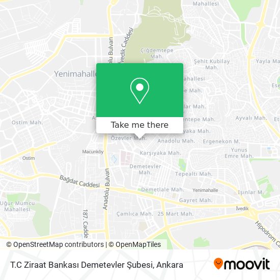 T.C Ziraat Bankası Demetevler Şubesi map