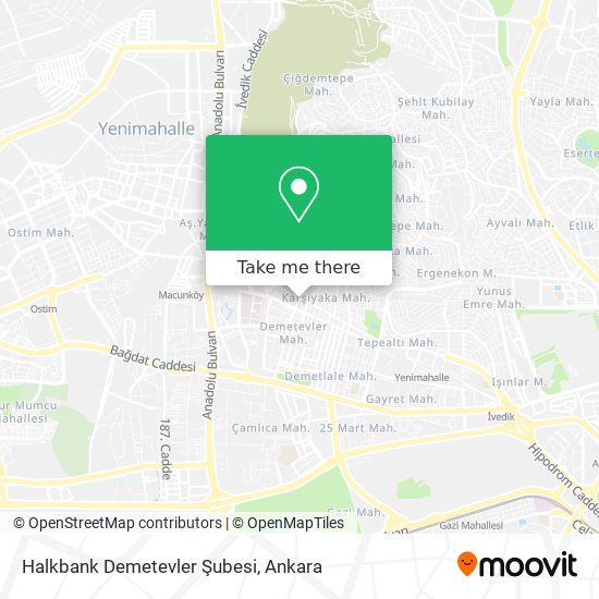 Halkbank Demetevler Şubesi map
