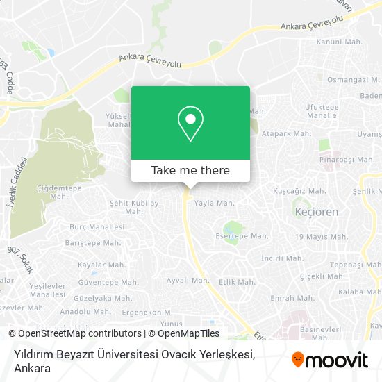 Yıldırım Beyazıt Üniversitesi Ovacık Yerleşkesi map
