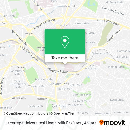 Hacettepe Üniversitesi Hemşirelik Fakültesi map