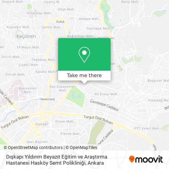 Dışkapı Yıldırım Beyazıt Eğitim ve Araştırma Hastanesi Hasköy Semt Polikliniği map