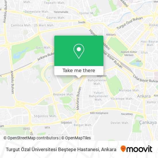 Turgut Özal Üniversitesi Beştepe Hastanesi map