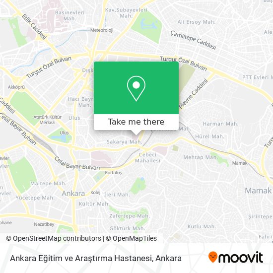 Ankara Eğitim ve Araştırma Hastanesi map