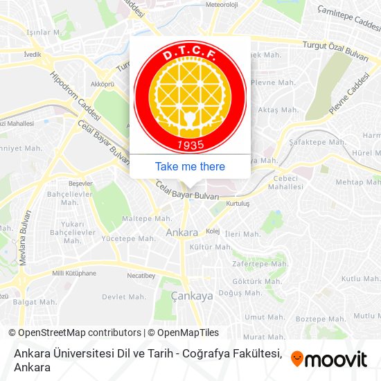 Ankara Üniversitesi Dil ve Tarih - Coğrafya Fakültesi map