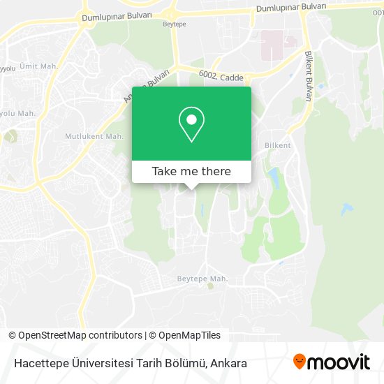 Hacettepe Üniversitesi Tarih Bölümü map