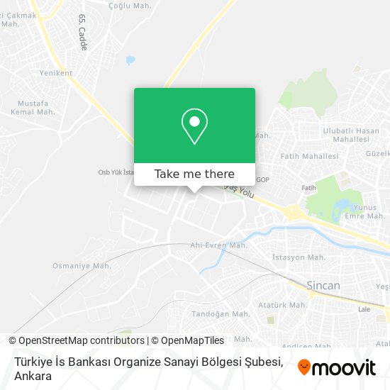 Türkiye İs Bankası Organize Sanayi Bölgesi Şubesi map