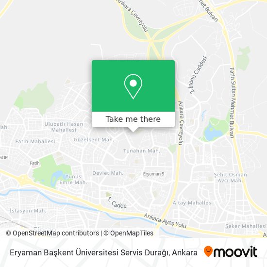 Eryaman Başkent Üniversitesi Servis Durağı map