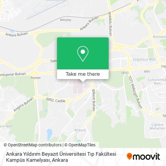 Ankara Yıldırım Beyazıt Üniversitesi Tıp Fakültesi Kampüs Kamelyası map