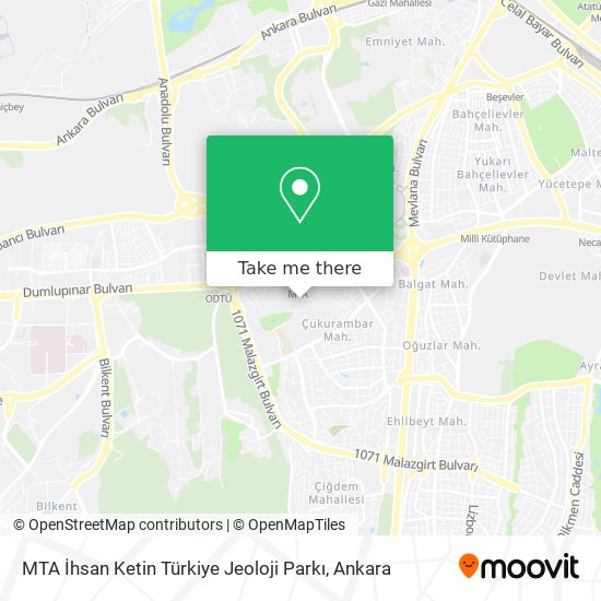 MTA İhsan Ketin Türkiye Jeoloji Parkı map