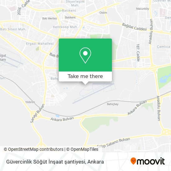 Güvercinlik Söğüt İnşaat şantiyesi map