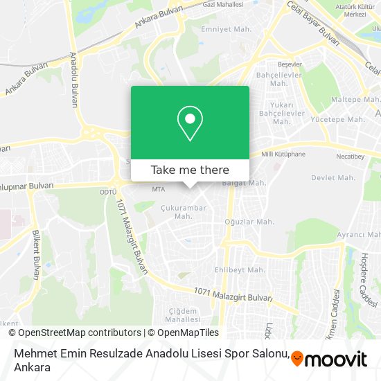 Mehmet Emin Resulzade Anadolu Lisesi Spor Salonu map