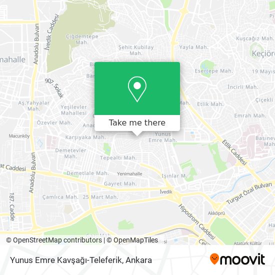Yunus Emre Kavşağı-Teleferik map