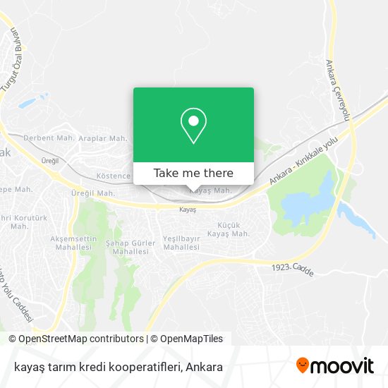 kayaş tarım kredi kooperatifleri map