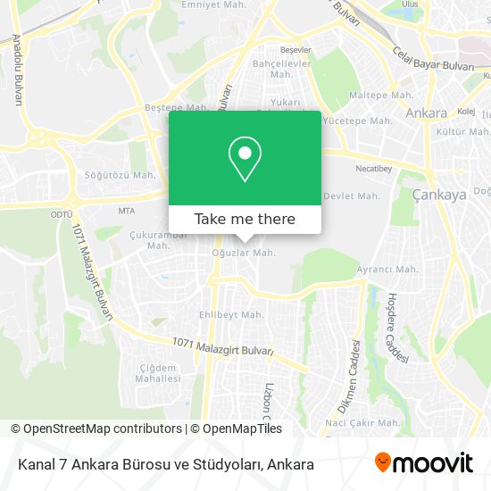 Kanal 7 Ankara Bürosu ve Stüdyoları map