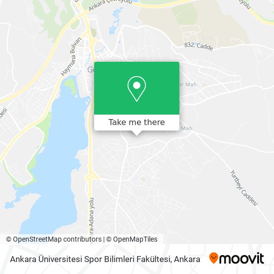 Ankara Üniversitesi Spor Bilimleri Fakültesi map