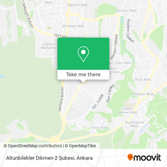 Altunbilekler Dikmen-2 Şubesi map
