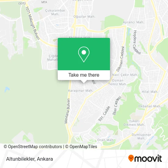 Altunbilekler map