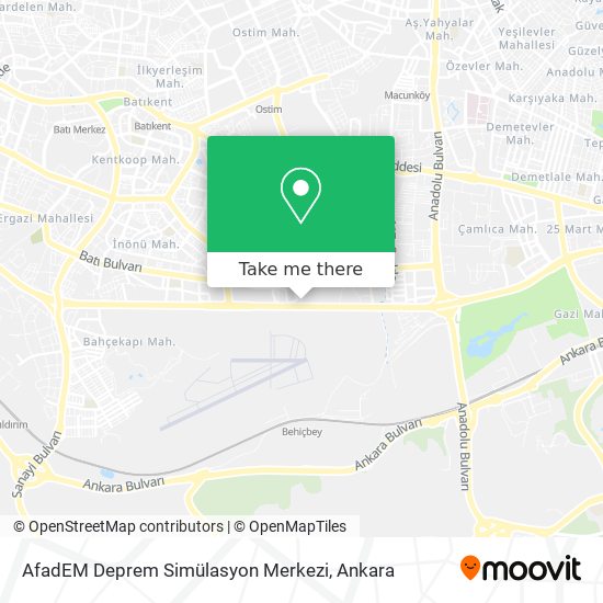 AfadEM Deprem Simülasyon Merkezi map
