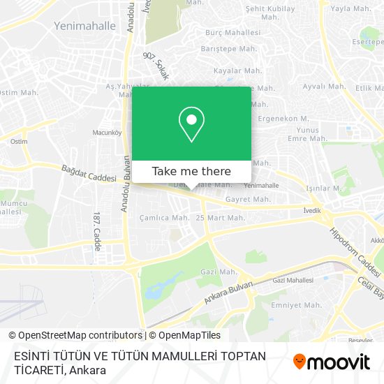 ESİNTİ TÜTÜN VE TÜTÜN MAMULLERİ TOPTAN TİCARETİ map