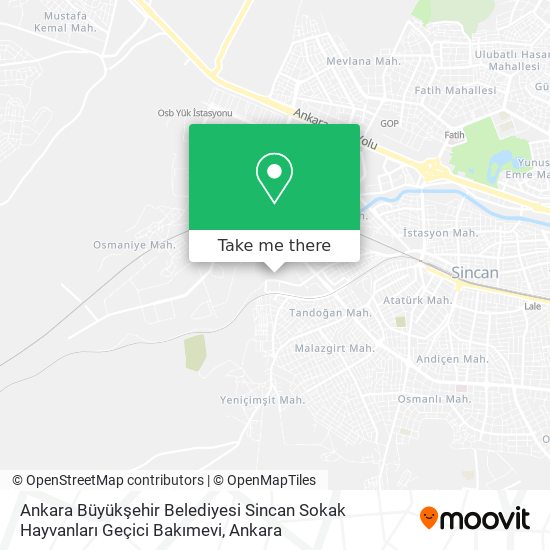 Ankara Büyükşehir Belediyesi Sincan Sokak Hayvanları Geçici Bakımevi map