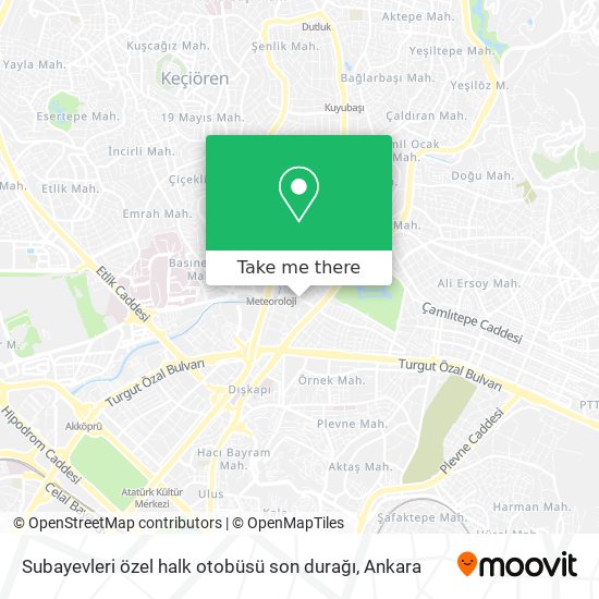 Subayevleri özel halk otobüsü son durağı map