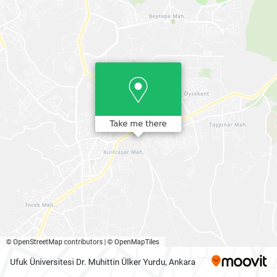 Ufuk Üniversitesi Dr. Muhittin Ülker Yurdu map