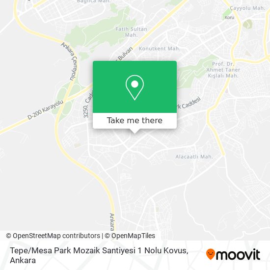 Tepe / Mesa Park Mozaik Santiyesi 1 Nolu Kovus map