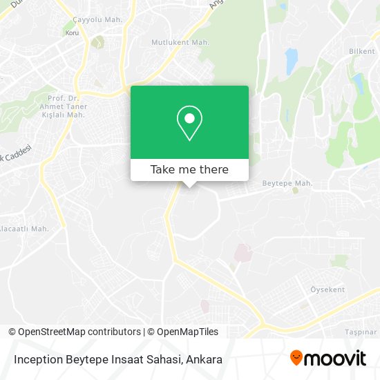 Inception Beytepe Insaat Sahasi map